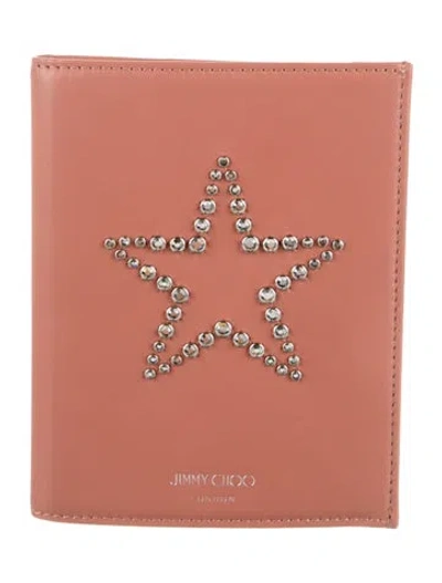 Pre-owned Jimmy Choo Leather Graphic Print Bifold Wallet In Pink