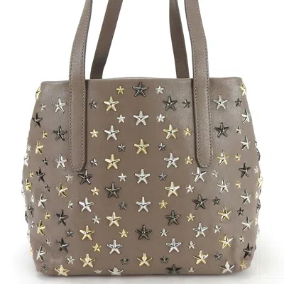 Jimmy Choo Leather Handbag Brown Studs