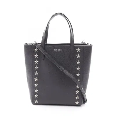 Pre-owned Jimmy Choo Leather Handbag Tote Bag () In Black