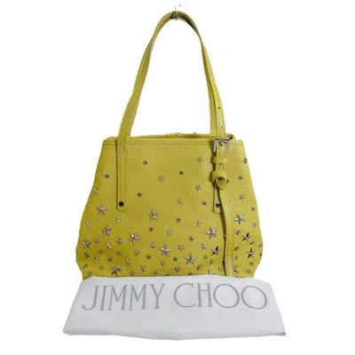 Pre-owned Jimmy Choo Leather Handbag Tote Bag () In Yellow