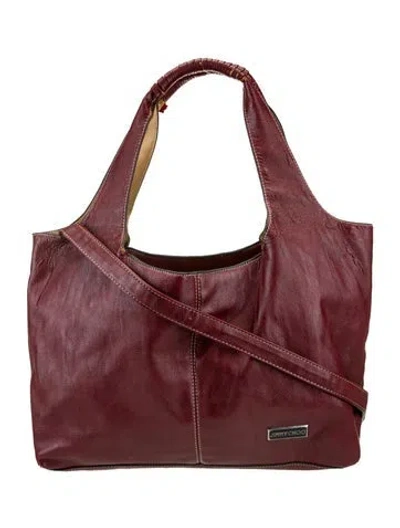 Pre-owned Jimmy Choo Leather Hobo In Red