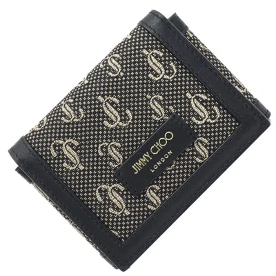 Pre-owned Jimmy Choo Leather Jacquard Card Case () In Black