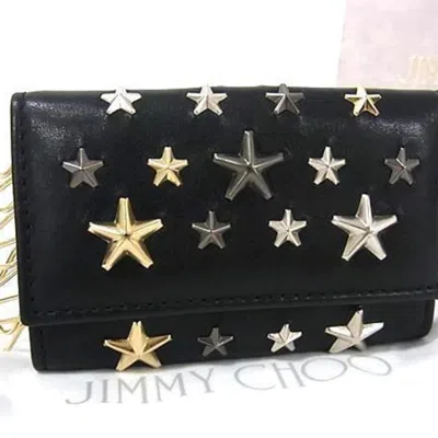 Pre-owned Jimmy Choo Leather Keycase () In Black