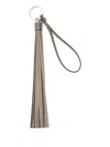 Jimmy Choo Leather Keychain In Gray