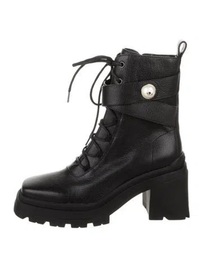 Pre-owned Jimmy Choo Leather Lace-up Boots In Black