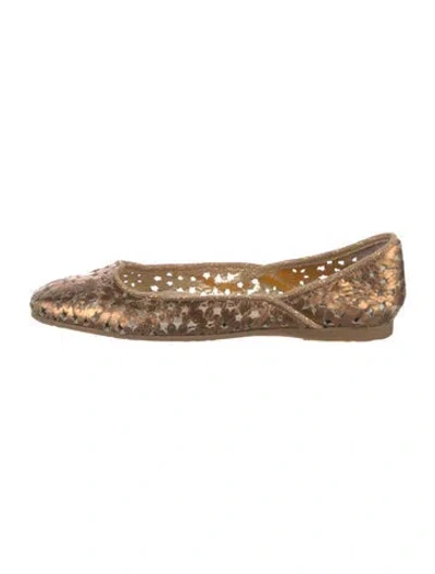 Pre-owned Jimmy Choo Leather Lasercut Accents Ballet Flats