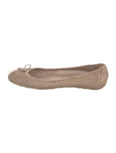 Pre-owned Jimmy Choo Leather Lasercut Accents Flats In Neutral