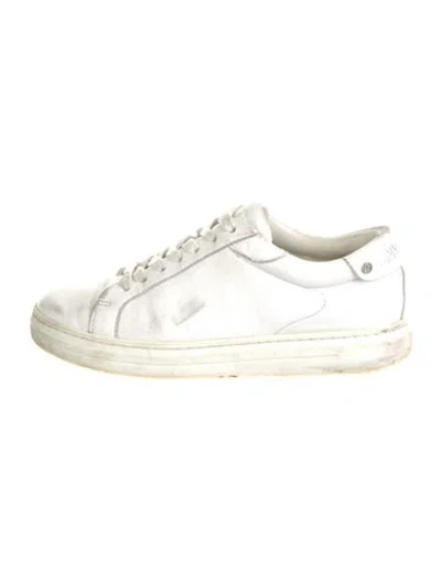 Pre-owned Jimmy Choo Leather Lasercut Accents Sneakers In White