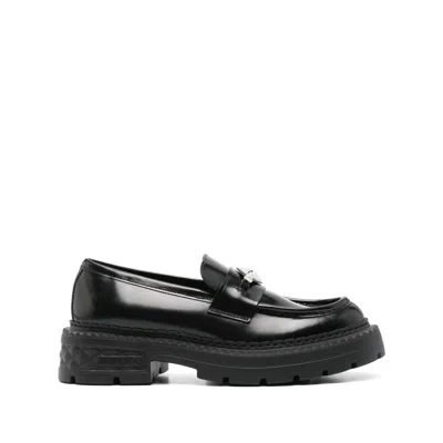 Jimmy Choo Leather Loafers In Black