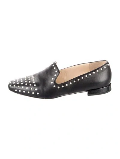Pre-owned Jimmy Choo Leather Loafers In Black