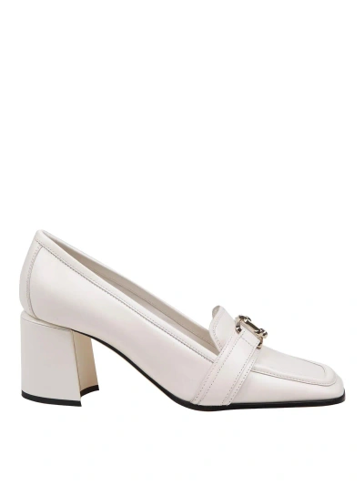 Jimmy Choo Leather Loafers In White