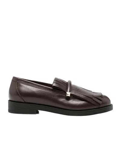 Jimmy Choo Leather Loafers With Tassel Details In Brown