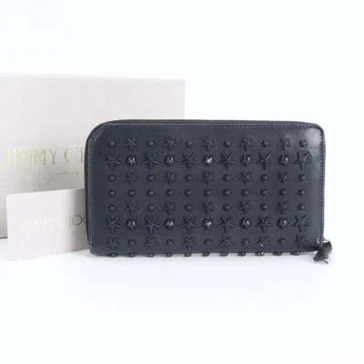 Pre-owned Jimmy Choo Leather Long Wallet (bi-fold) () In Blue