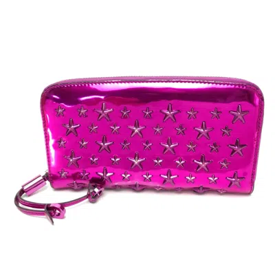 Pre-owned Jimmy Choo Leather Long Wallet (bi-fold) () In Purple