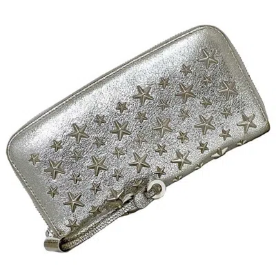 Pre-owned Jimmy Choo Leather Long Wallet (bi-fold) () In Silver