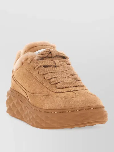 Jimmy Choo Leather Low-top Sneakers In Brown