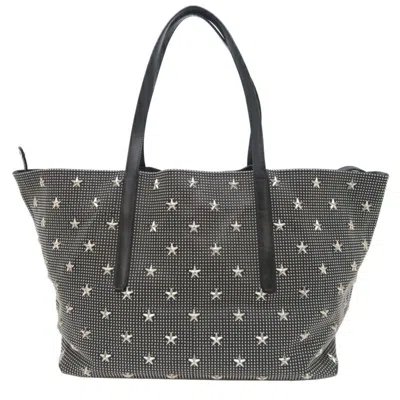 Pre-owned Jimmy Choo Leather Metal Tote Bag () In Black