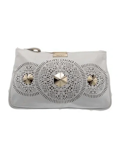 Pre-owned Jimmy Choo Leather Minaudière In White