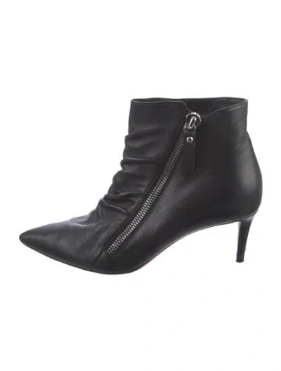 Pre-owned Jimmy Choo Leather Moto Boots In Black