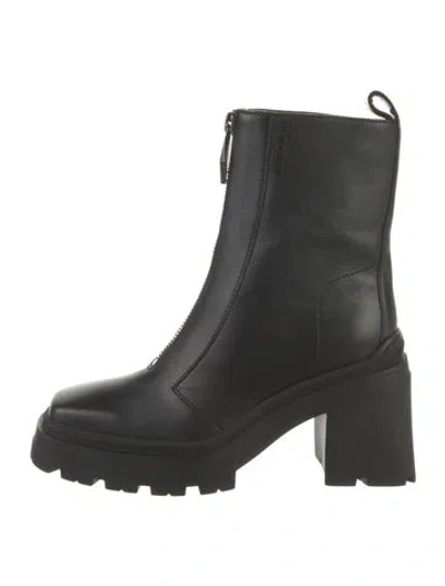 Pre-owned Jimmy Choo Leather Moto Boots In Black