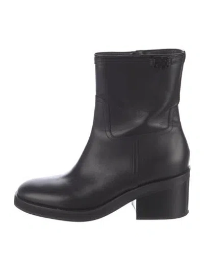 Pre-owned Jimmy Choo Leather Moto Boots In Black