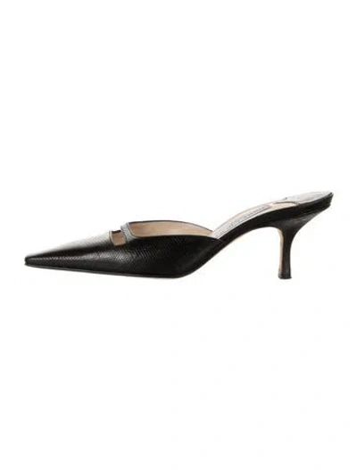 Pre-owned Jimmy Choo Leather Mules In Black