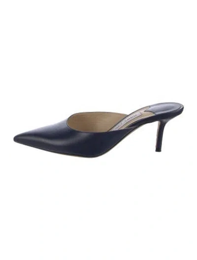 Pre-owned Jimmy Choo Leather Mules In Blue