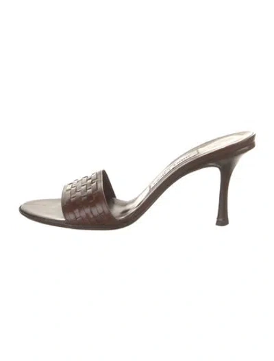 Pre-owned Jimmy Choo Leather Mules In Brown