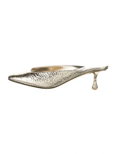 Pre-owned Jimmy Choo Leather Mules In Gold