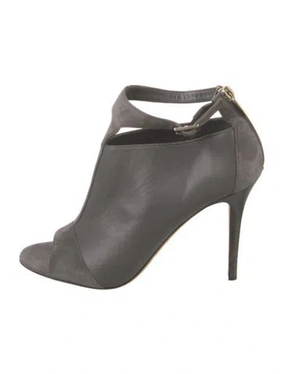 Pre-owned Jimmy Choo Leather Mules In Gray