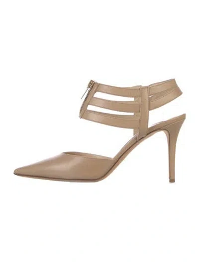 Pre-owned Jimmy Choo Leather Mules In Neutral