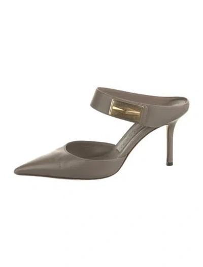 Pre-owned Jimmy Choo Leather Mules In Neutral