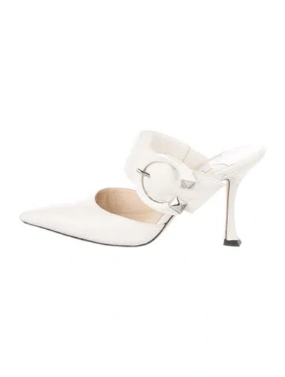 Pre-owned Jimmy Choo Leather Mules In Neutral