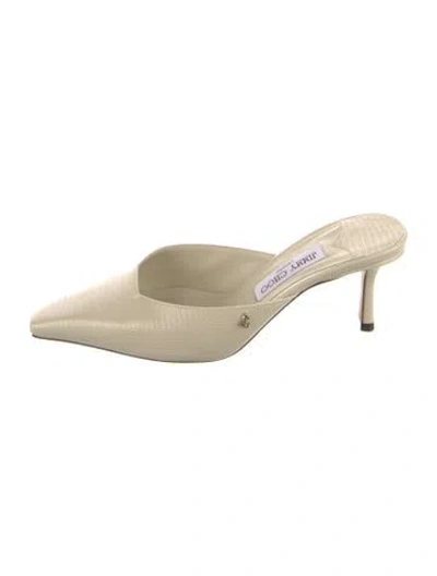Pre-owned Jimmy Choo Leather Mules In Neutral