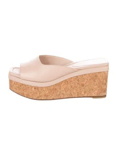 Pre-owned Jimmy Choo Leather Mules In Neutral