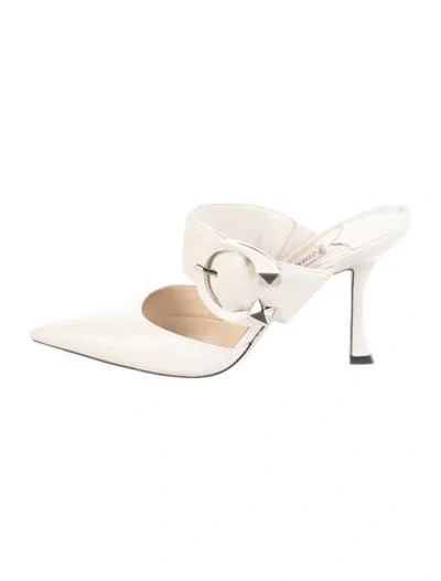 Pre-owned Jimmy Choo Leather Mules In Neutrals