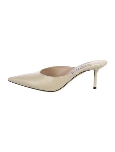 Pre-owned Jimmy Choo Leather Mules In Neutrals
