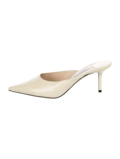Pre-owned Jimmy Choo Leather Mules In Neutrals