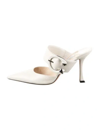 Pre-owned Jimmy Choo Leather Mules In Neutrals