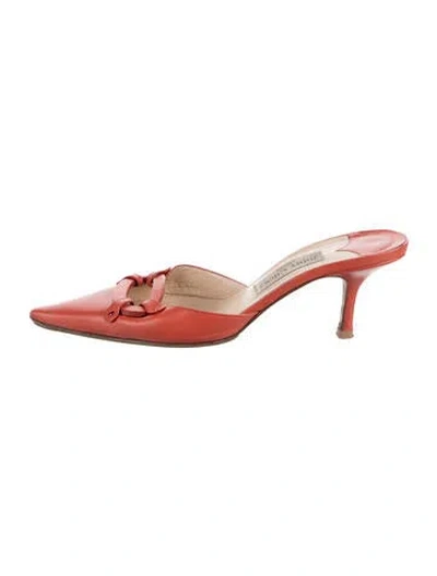 Pre-owned Jimmy Choo Leather Mules In Pink