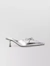 Jimmy Choo 50mm Scarlett Lace-up Pointed-toe Mules In Silver