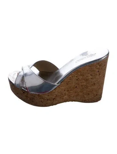 Pre-owned Jimmy Choo Leather Mules In Silver