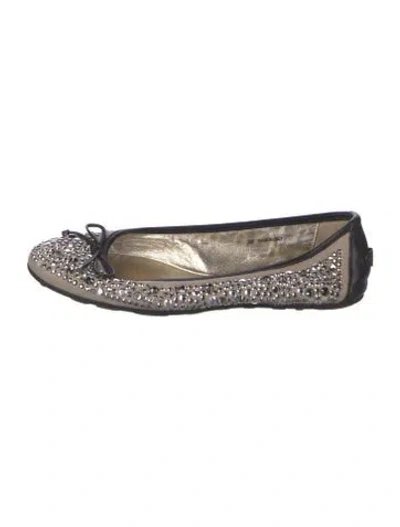 Pre-owned Jimmy Choo Leather Patterned Ballet Flats In Neutral