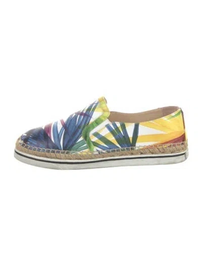 Pre-owned Jimmy Choo Leather Patterned Espadrilles In Multi