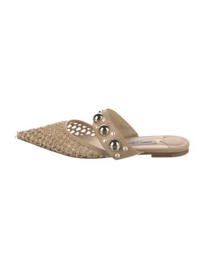 Pre-owned Jimmy Choo Leather Patterned Mules In Neutrals
