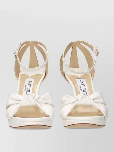 Jimmy Choo Leather Platform Sandals In White
