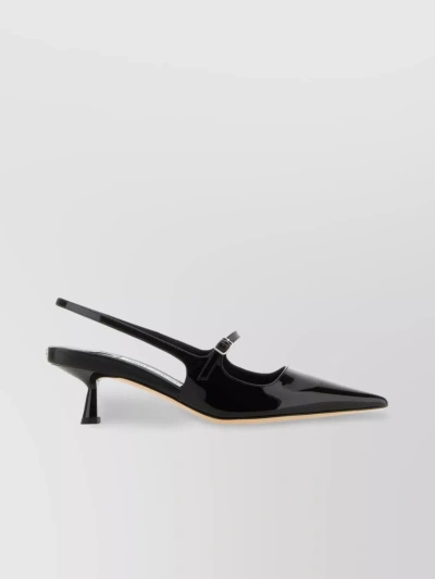 Jimmy Choo Leather Pointed Toe Kitten Heel Pumps In Black