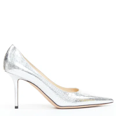 Jimmy Choo Leather Pointy Pumps In Silver