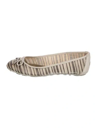 Pre-owned Jimmy Choo Leather Printed Ballet Flats In Neutral