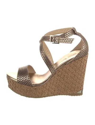 Pre-owned Jimmy Choo Leather Printed Espadrilles